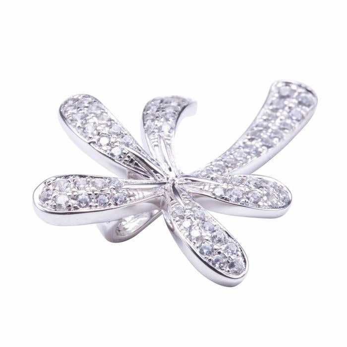 Sterling Silver Palm Tree Pave CZ Pendant (Chain Sold Separately)