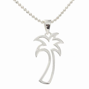 Sterling Silver Palm Tree Pendant (Chain Sold Separately)