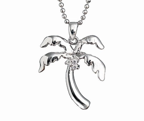 Sterling Silver Palm Tree Pendant (Chain Sold Separately)