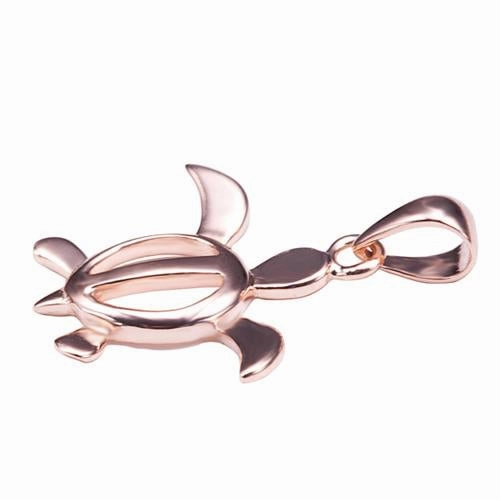 Sterling Silver Pink Gold Honu (Hawaiian Turtle) Pendant (Chain Sold Separately)