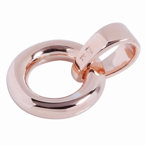 Sterling Silver Pink Gold Plated Hawaiian Scroll Circle Pendant (Chain Sold Separately)