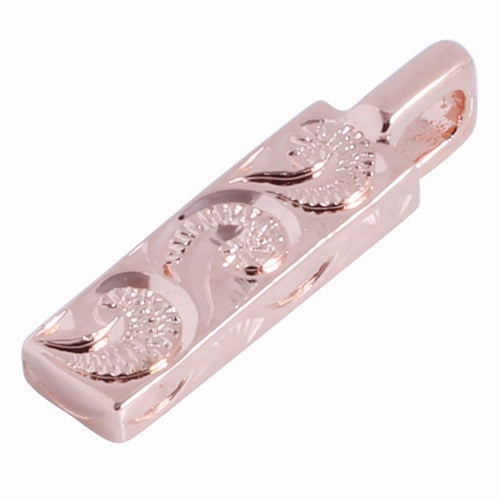 Sterling Silver Pink Gold Plated Hawaiian Scroll Vertical Pendant (Chain Sold Separately)