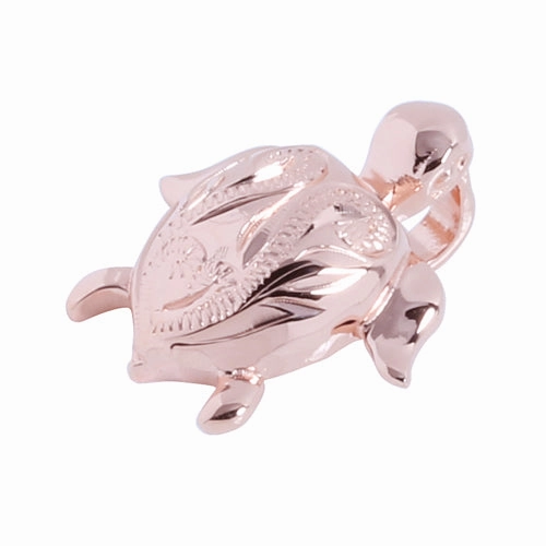 Sterling Silver Pink Gold Plated Scroll Honu (Turtle) Pendant (Chain Sold Separately)