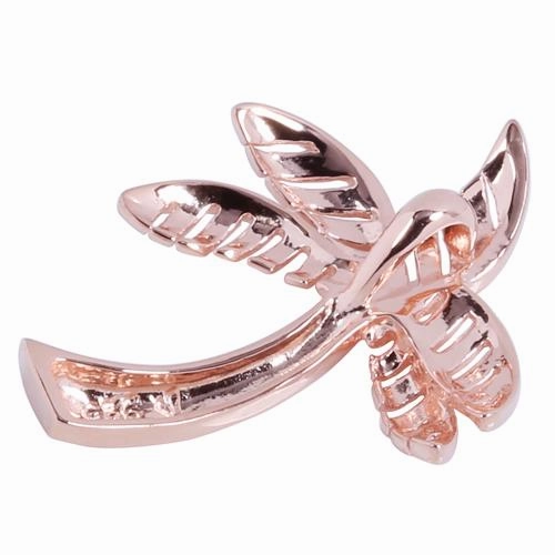 Sterling Silver Pink Gold Plated Shiny Palm Tree Pendant (Chain Sold Separately)