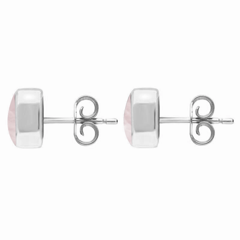 Sterling Silver Pink Mother of Pearl Dinky Cushion Stud Earrings