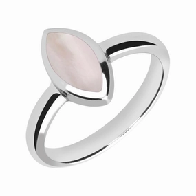 Sterling Silver Pink Mother of Pearl Marquise Ring