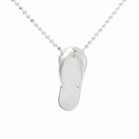 Sterling Silver Plain Slipper Pendant (Chain Sold Separately)