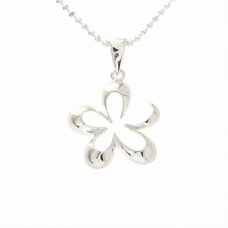 Sterling Silver Plumeria Outline Pendant (Chain Sold Separately)