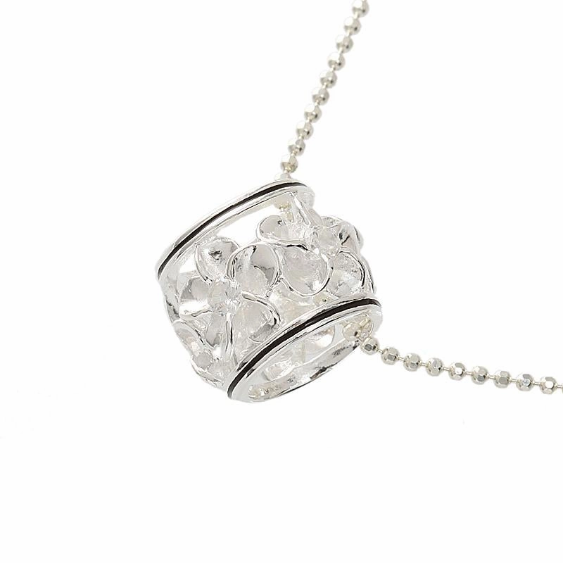 Sterling Silver Plumeria with CZ Black Border Barrel Pendant (Chain Sold Separately)