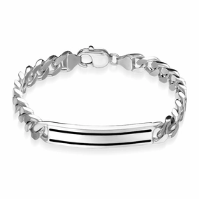 Sterling Silver Polished Medium Identity Bracelet