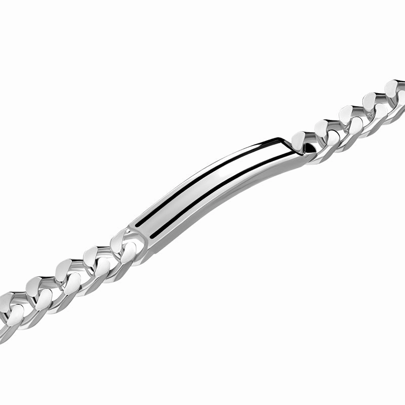 Sterling Silver Polished Medium Identity Bracelet