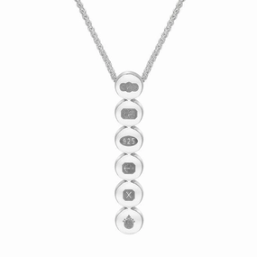 Sterling Silver Queen's Jubilee Hallmark Round Disc Pendant Necklace D