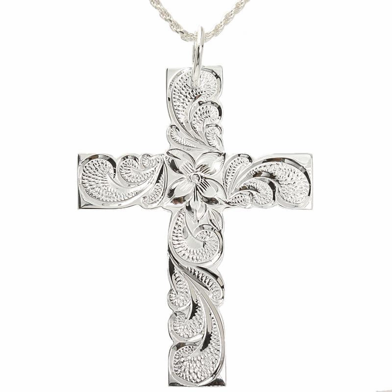 Sterling Silver Queen Scroll Cross Pendant (Large) (Chain Sold Separately)