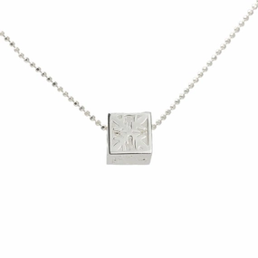 Sterling Silver Quilt Cube Pendant (S/M) (Chain Sold Separately)