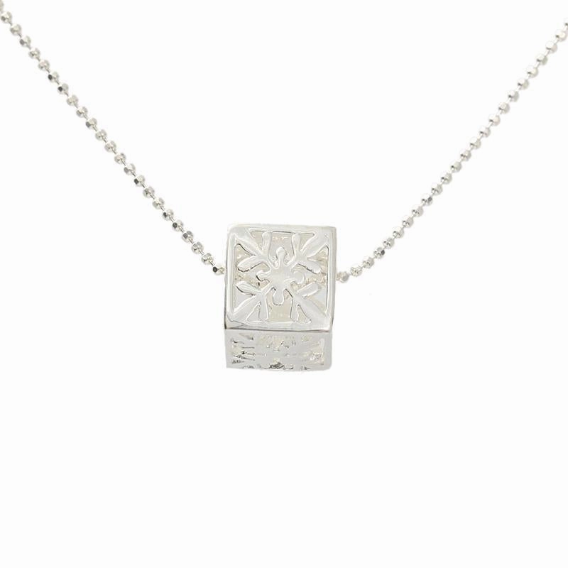 Sterling Silver Quilt Cube Pendant (S/M) (Chain Sold Separately)