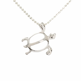 Sterling Silver Right Side Honu (Hawaiian Turtle) Pendant (Chain Sold Separately)