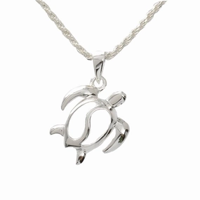 Sterling Silver Right Side Honu (Hawaiian Turtle) Pendant (Chain Sold Separately)