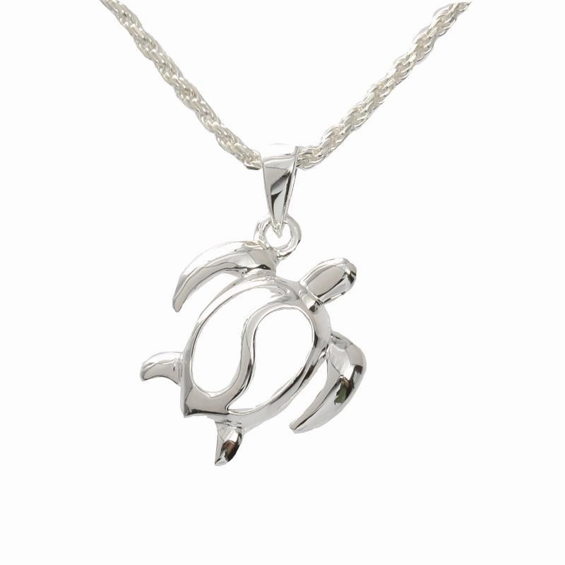 Sterling Silver Right Side Honu (Hawaiian Turtle) Pendant (Chain Sold Separately)