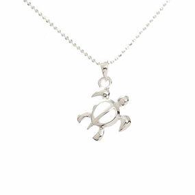 Sterling Silver Right Side Honu (Hawaiian Turtle) Pendant (Chain Sold Separately)