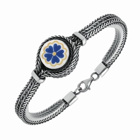 Sterling Silver Royal Crown Derby Sudbury Round Foxtail Bracelet D