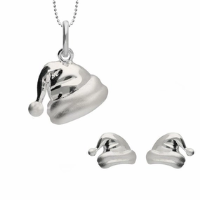 Sterling Silver Santa Hat Two Piece Set