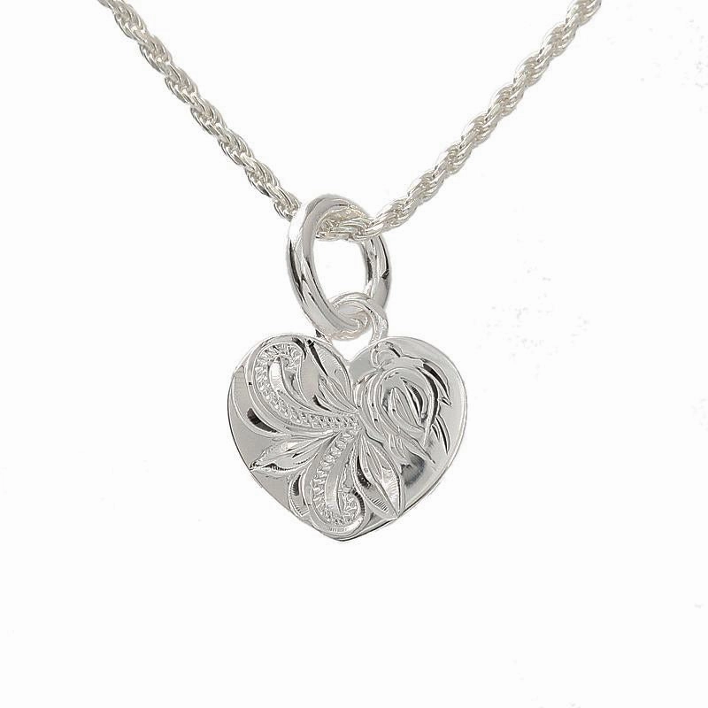 Sterling Silver Scroll and Honu (Hawaiian Turtle) Heart Pendant (Chain Sold Separately)