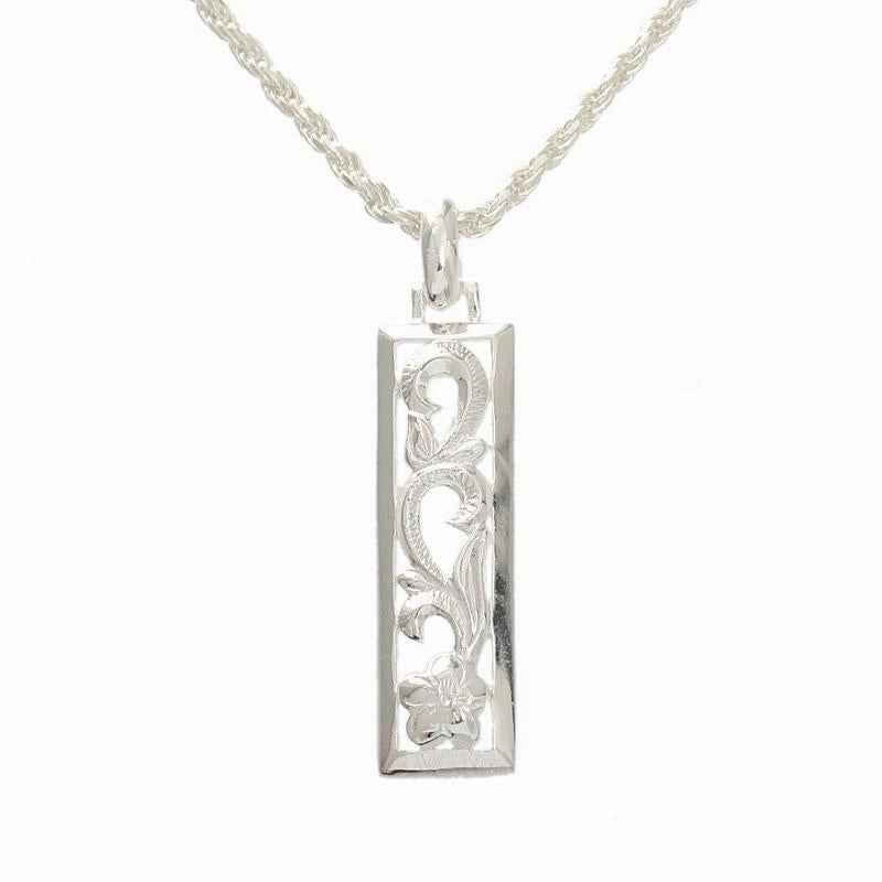Sterling Silver See Through Hawaiian Scroll Vertical Pendant (Chain Sold Separately)