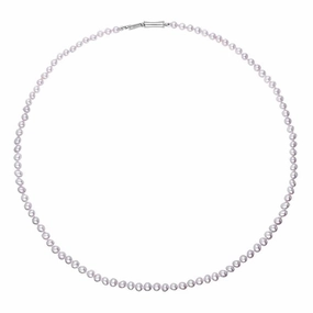 Sterling Silver Silver and Grey Pearl Beaded Necklace D
