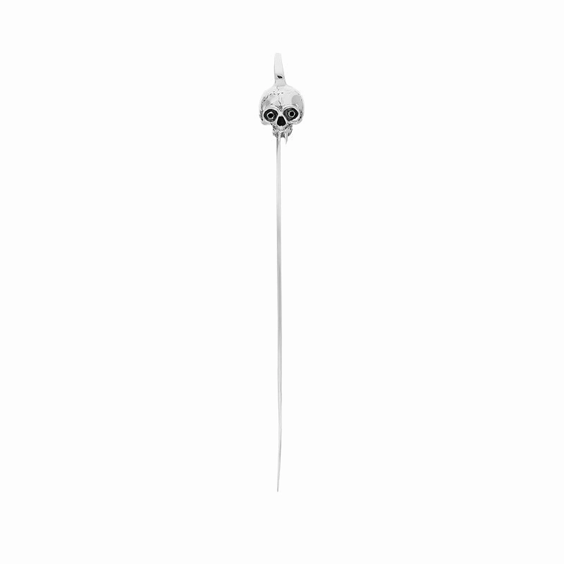 Sterling Silver Skull with Whitby Jet Eyes Bookmark