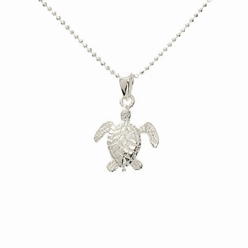 Sterling Silver Small Honu (Hawaiian Turtle) Pendant (Chain Sold Separately)
