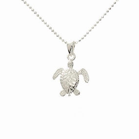 Sterling Silver Small Honu (Hawaiian Turtle) Pendant (Chain Sold Separately)