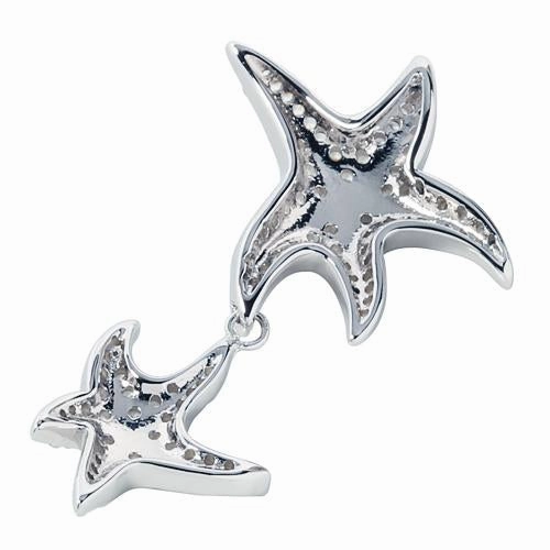 Sterling Silver Starfish Pave CZ Pendant (Chain Sold Separately)