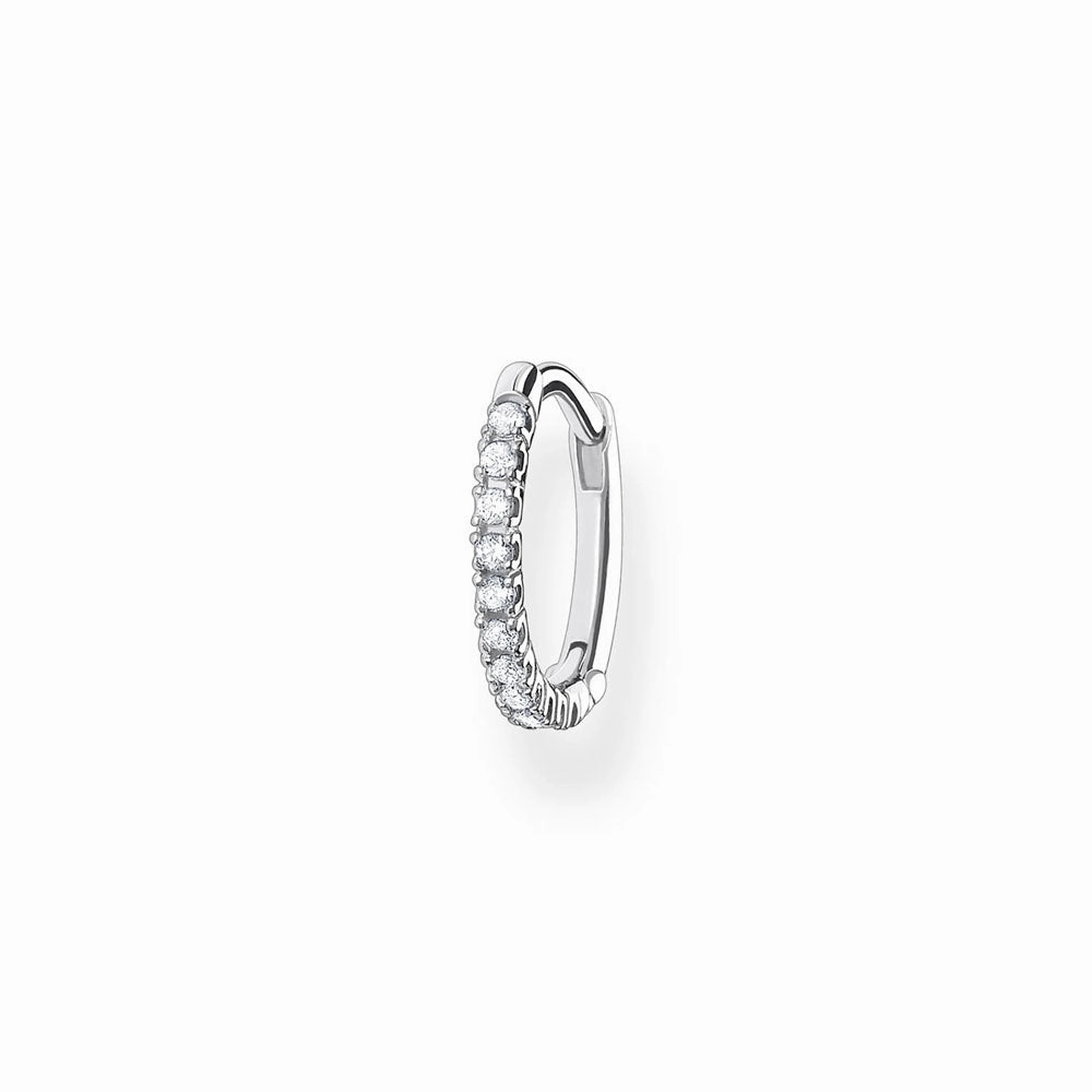 Sterling Silver Thomas Sabo Charm Club Zirconia Hoop Earring 13.5mm * 1 Earring Only*