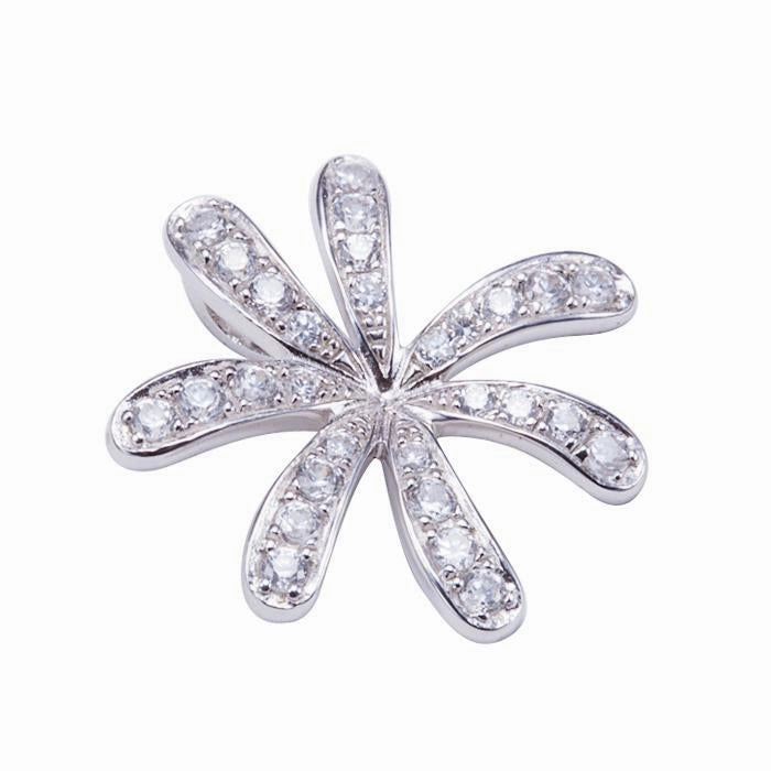 Sterling Silver Tiare Pave CZ Pendant (Chain Sold Separately)
