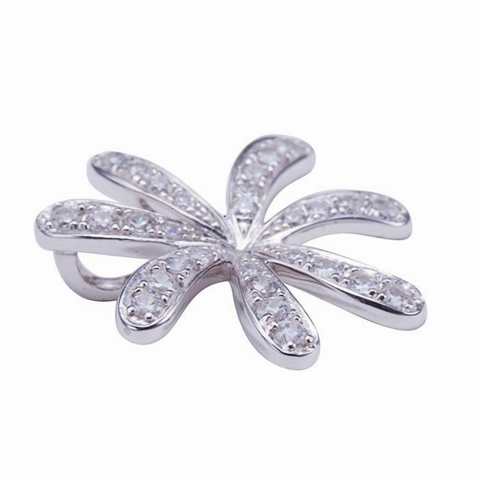 Sterling Silver Tiare Pave CZ Pendant (Chain Sold Separately)