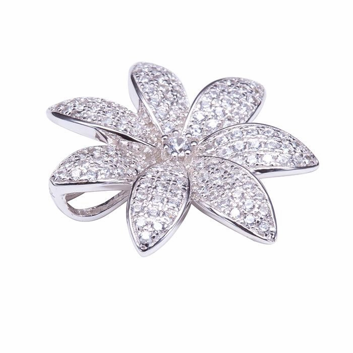 Sterling Silver Tiare Pave CZ Pendant (Chain Sold Separately)