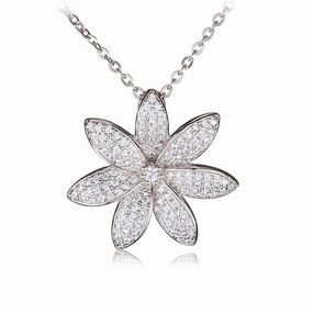 Sterling Silver Tiare Pave CZ Pendant (Chain Sold Separately)