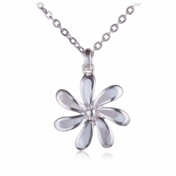 Sterling Silver Tiare with Mother-of-Pearl Inlaid Pendant (Chain Sold Separately)