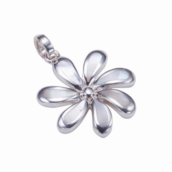 Sterling Silver Tiare with Mother-of-Pearl Inlaid Pendant (Chain Sold Separately)