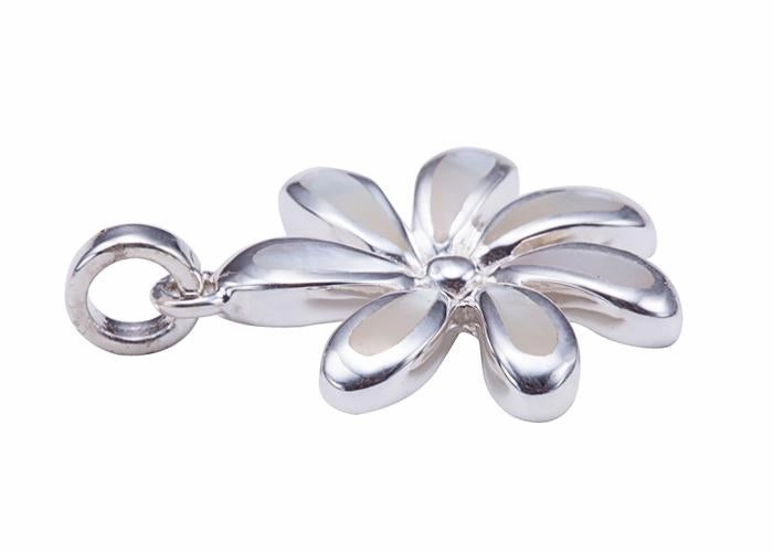 Sterling Silver Tiare with Mother-of-Pearl Inlaid Pendant (Chain Sold Separately)
