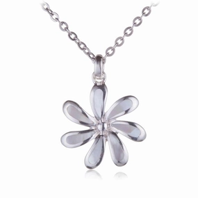 Sterling Silver Tiare with Mother-of-Pearl Inlaid Pendant (Chain Sold Separately)