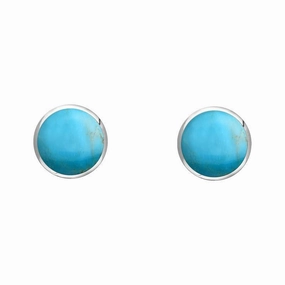Sterling Silver Turquoise 4mm Classic Small Round Stud Earrings