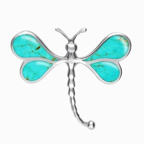 Sterling Silver Turquoise Dragonfly Brooch