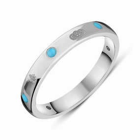 Sterling Silver Turquoise Queen's Jubilee Hallmark 6mm Ring D