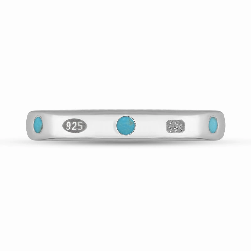 Sterling Silver Turquoise Queen's Jubilee Hallmark 6mm Ring D