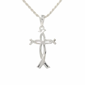Sterling Silver Twist Cross Pendant (Chain Sold Separately)