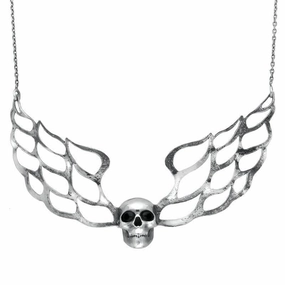 Sterling Silver Unique Flame Skull Necklace
