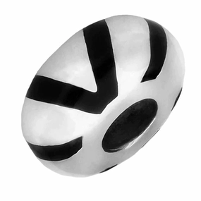 Sterling Silver Whitby Jet Arrow Inlaid Charm