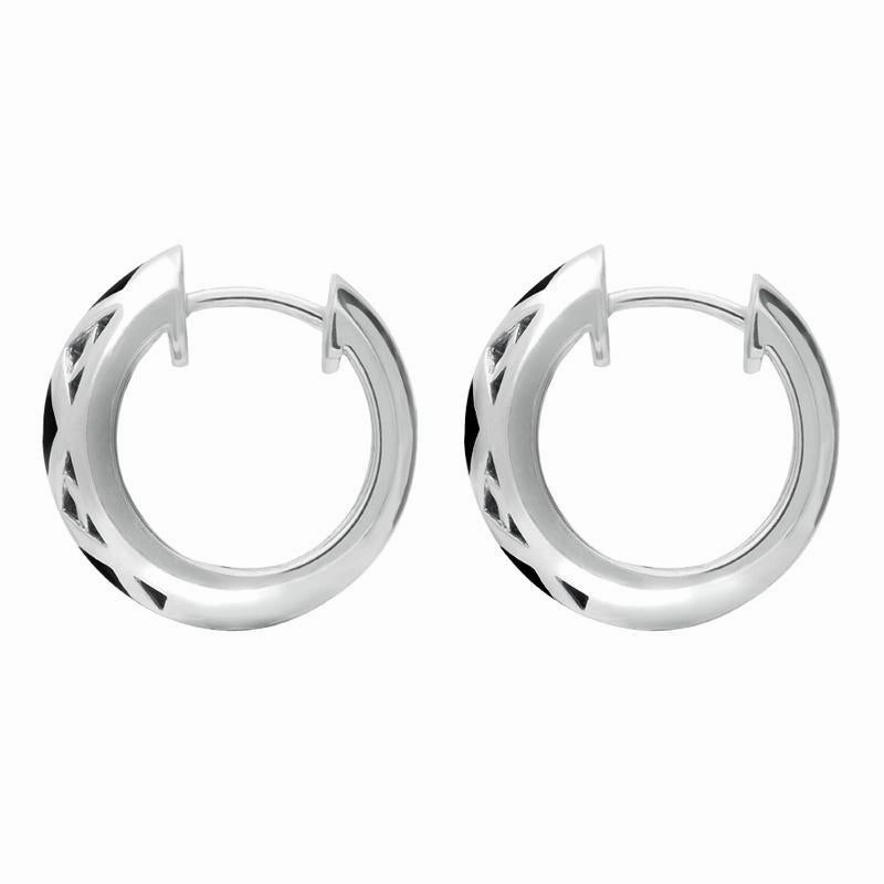 Sterling Silver Whitby Jet Curved  Crossover Two Piece Set