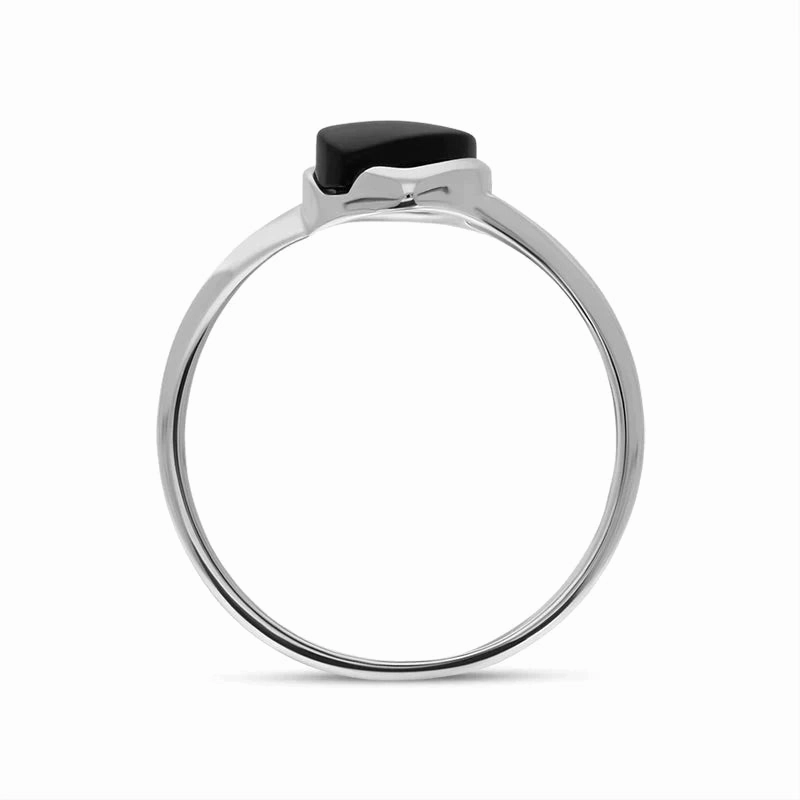 Sterling Silver Whitby Jet Marquise Ring